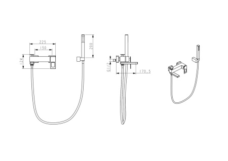 Смеситель для ванны Boheme Q 143-CRB