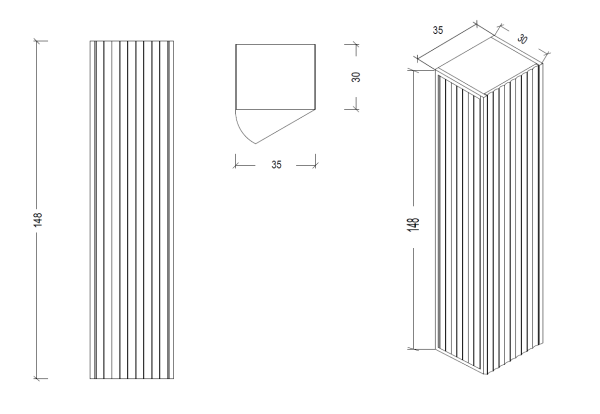 Пенал 30 см ArmadiArt Monaco 868-CPG без ножек