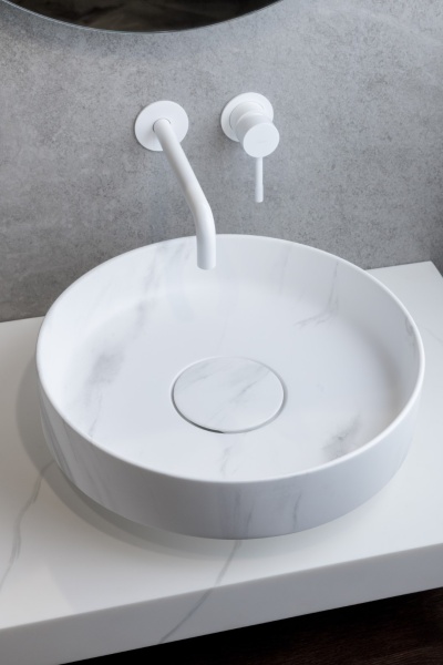 Раковина накладная Ø40 см ArmadiArt Sole Corian 801-CLCT