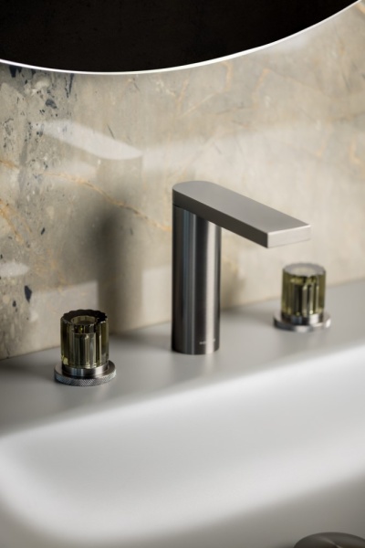 Смеситель из стены STELLA на 3 отв. GUN METAL ELEGANTE GREEN 151-GM-EL-GREEN
