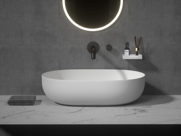 Раковина накладная 50 см ArmadiArt Corian Slim 879-50