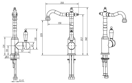 Смеситель для раковины Boheme Medici 302-SW