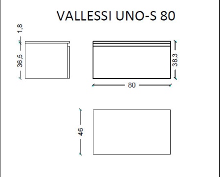 Тумба под столешницу 80 см ArmadiArt Vallessi Uno-S 897-080-A glossy