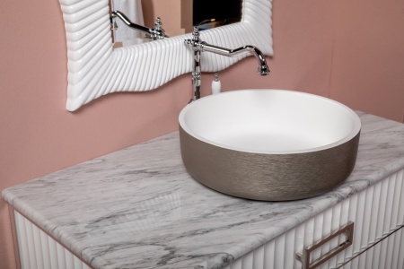 Раковина накладная Ø41,5 см ArmadiArt Sole Corian 819-SL
