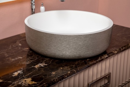 Раковина накладная Ø41,5 см ArmadiArt Sole Corian 819-SL