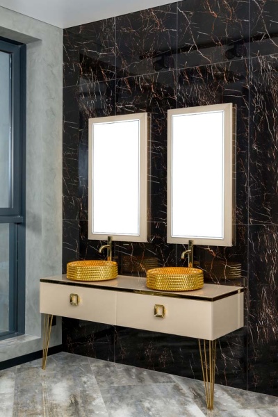 Столешница прямое стекло 140cм Cветло-Золотой 853-140-Light Gold