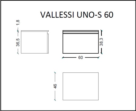 Тумба под столешницу 60 см ArmadiArt Vallessi Uno-S 897-060-A mat