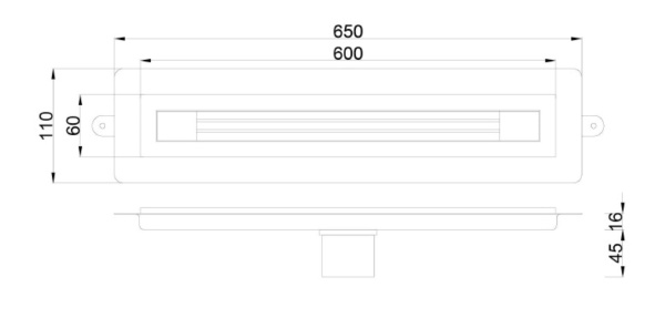 Душевой лоток 60 см ArmadiArt B&T Infinity 981-60-GM