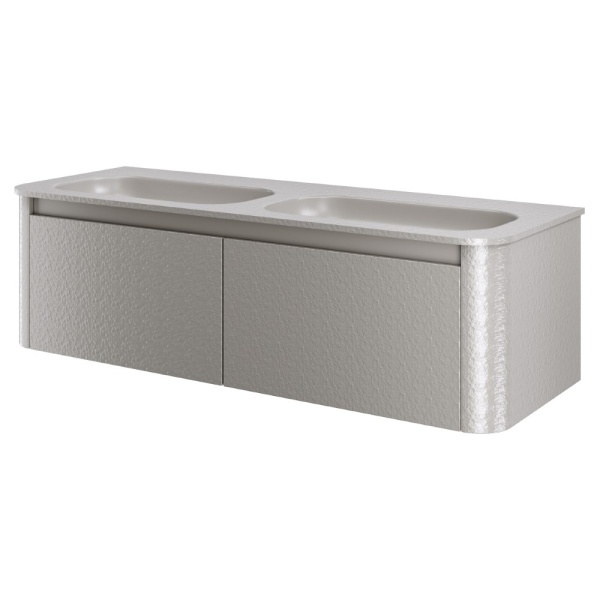 Тумба с раковиной VOI 140CM STONEFINISH STONE GREY (Комплект)
