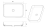 Раковина накладная 60 см ArmadiArt Corian Slim 879-60-MW