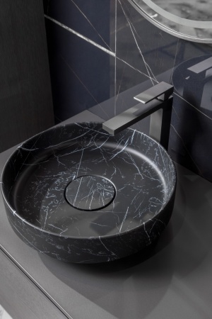 Раковина накладная Ø40 см ArmadiArt Sole Corian 801-NM