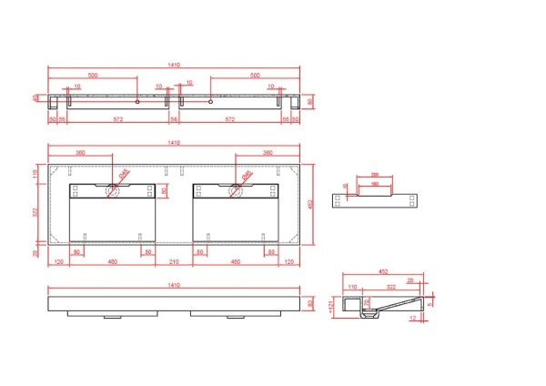 Раковина 140 см ArmadiArt Flat 859-140-NM продается только в комплекте с тумбой