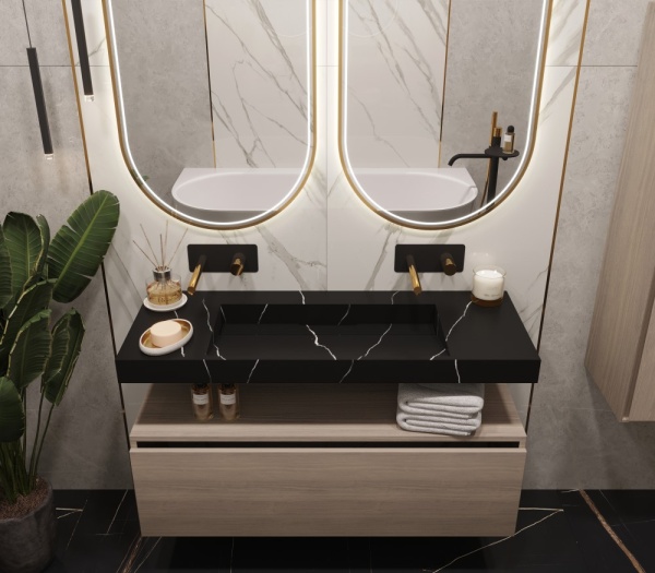 Раковина 120 см ArmadiArt Flat 859-120-NM продается только в комплекте с тумбой