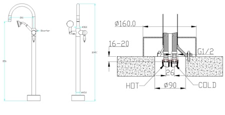 Смеситель для ванны Boheme Medici 309-SW