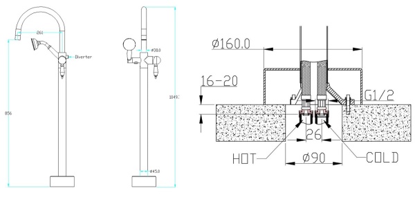 Смеситель для ванны Boheme Medici 309-SW