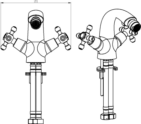 Смеситель для биде Boheme Royal Cristal 316-Royal/CRST black