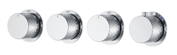 Смеситель встроенный с термостатом STICK DIAMOND SHINE GUN METAL 5-проходной 124-T-5-SGM.1