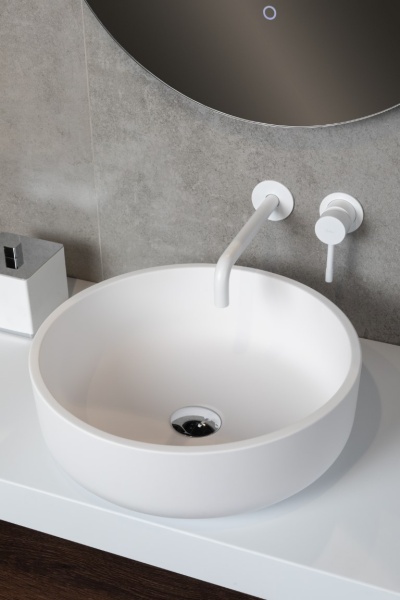 Раковина накладная Ø41,5 см ArmadiArt Sole Corian 819-W