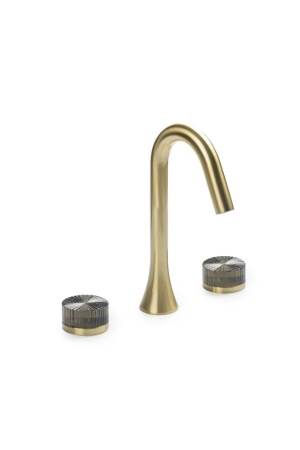 Смеситель из стены SWAN на 3 отв. MATT GOLD STELLA GREEN 153-MG-ST-GREEN