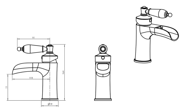 Смеситель для раковины Boheme Vogue 221-MR-R