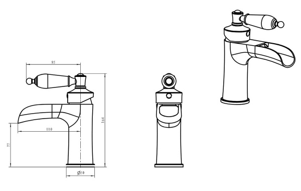 Смеситель для раковины Boheme Vogue 201-PR