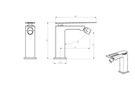 Смеситель для биде Boheme Q 146-CRCR.2
