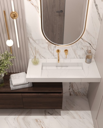 Раковина 100 см ArmadiArt Flat 859-100-CLCT продается только в комплекте с тумбой