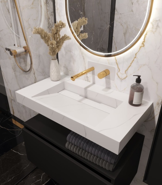 Раковина 80 см ArmadiArt Flat 859-080-CLCT продается только в комплекте с тумбой