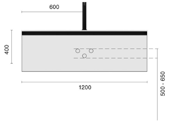 QUATRO 2 140см (70+70) тумба DAPHNE профиль ANTHRACITE + внутр. подсв. 790-M2-140(70+70)-D-A-LED