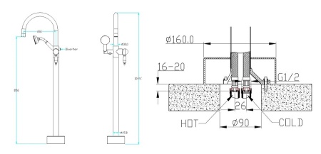 Смеситель для ванны Boheme Brillante 269-SW
