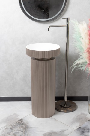Раковина накладная Ø40 см ArmadiArt Sole Corian 801-R-D