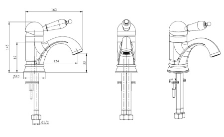 Смеситель для раковины Boheme Medici 301-MR-W