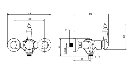 Смеситель для душа Boheme Medici Ripresa 304-SW