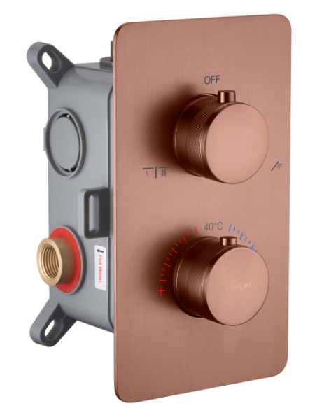 Встраиваемый термостат Boheme Cell 134-2-BRB на 2 источника