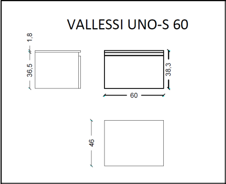 Тумба под столешницу 60 см ArmadiArt Vallessi Uno-S 897-060-D