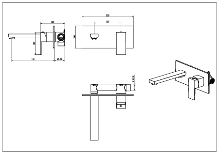 Смеситель для раковины Boheme Qubic 475-BR