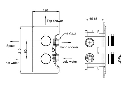 Комплект для душа Boheme Cell 427-B/134-3-B/625-B