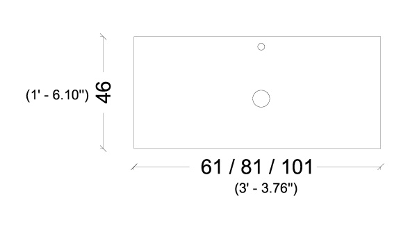 Столешница 100 см ArmadiArt Vallessi 840-100-W