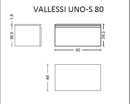 Тумба под столешницу 80 см ArmadiArt Vallessi Uno-S 897-080-L