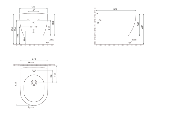 Биде подвесное Boheme Bianca 964-W