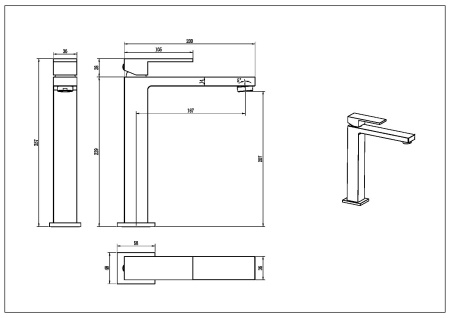Смеситель для раковины Boheme Qubic 472-CR