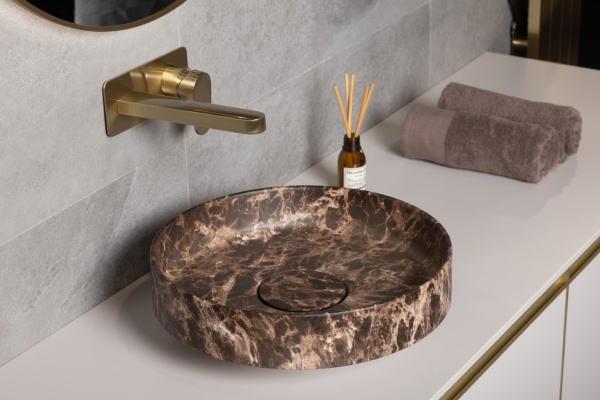 Раковина накладная Ø40 см ArmadiArt Sole Corian 801-ED