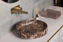 Раковина накладная Ø40 см ArmadiArt Sole Corian 801-ED