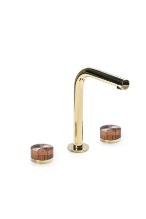 Смеситель из стены AURA на 3 отв. GOLD STELLA AMBER 152-G-ST-AMBER