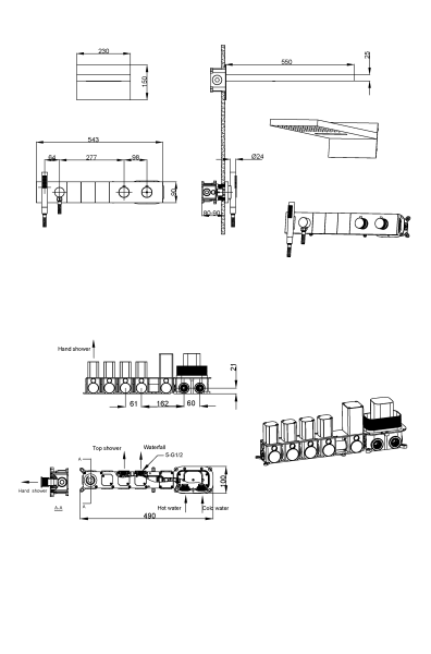 Встраиваемая душевая система Boheme Zodiac 133-NB