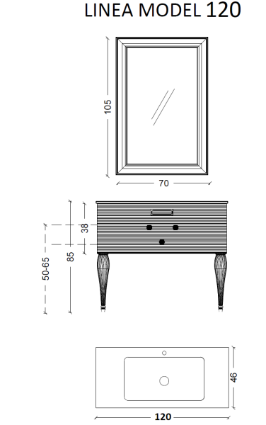 Тумба под раковину 120 см ArmadiArt Vallessi Avantgarde Linea 842-120-WG