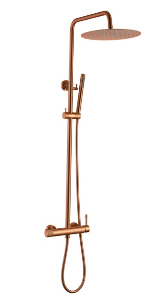 Стойка для душа со смесителем UNO COPPER BRUSHED без излива 468-2-CB