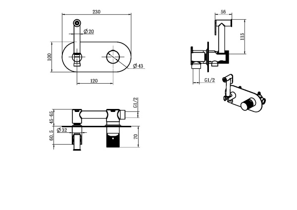 Гигиенический душ Boheme Stick 127-NB.4