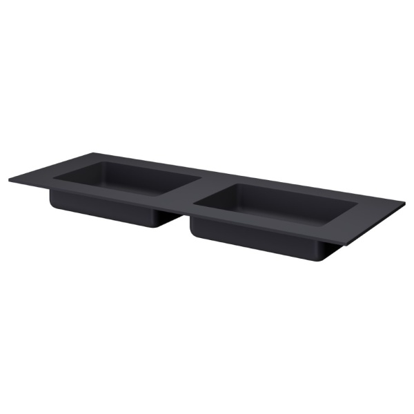 QUATRO 140 раковина-моноблок ANTHRACITE (двойная) акрил 793-140-2-А