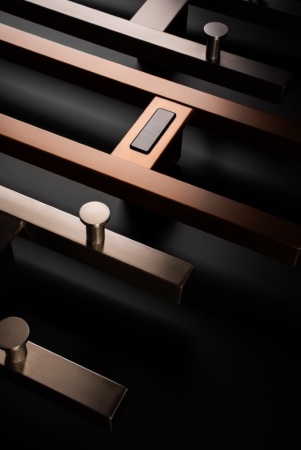 Полотенцесушитель электрический 2-трубы квадратный BRUSHED BRONZE 728-BRB